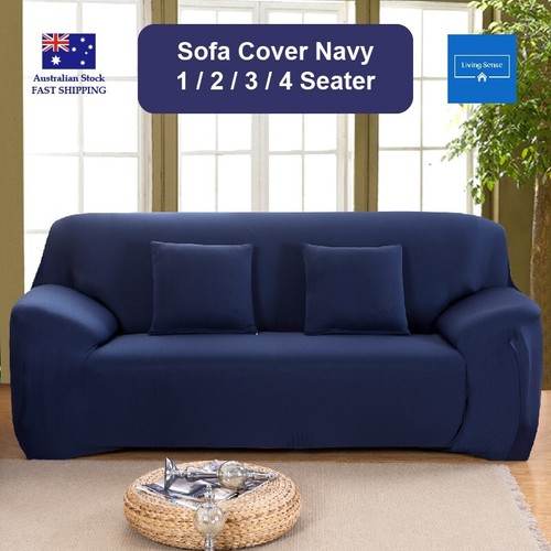 Navy sofa cover stretch - cover,