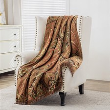 Vintage Damask Throw Blankets