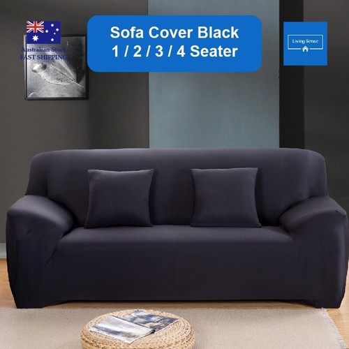Black sofa cover - black, stretch